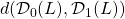 d(\mathcal{D}_0(L), \mathcal{D}_1(L))