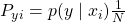 P_{yi}=p(y \mid x_i) \frac{1}{N}