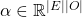 \alpha\in\mathbb R^{|E||O|}