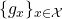 \{g_x\}_{x \in \mathcal{X}}