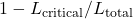 1 - L_{\mathrm{critical}} / L_{\mathrm{total}}