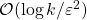 \mathcal O(\log k/\varepsilon^2)