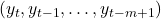 (y_t, y_{t-1}, \dots, y_{t-m+1})