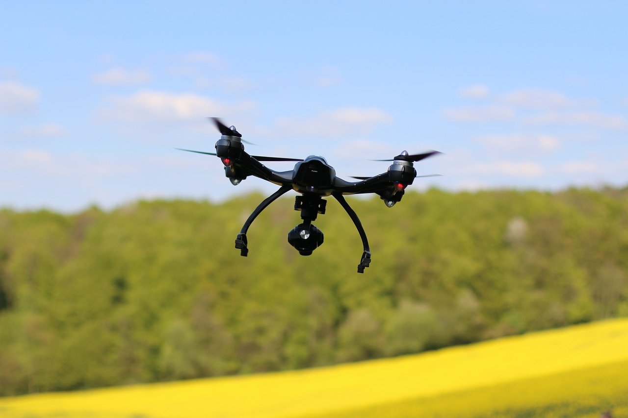 Drone in countryside