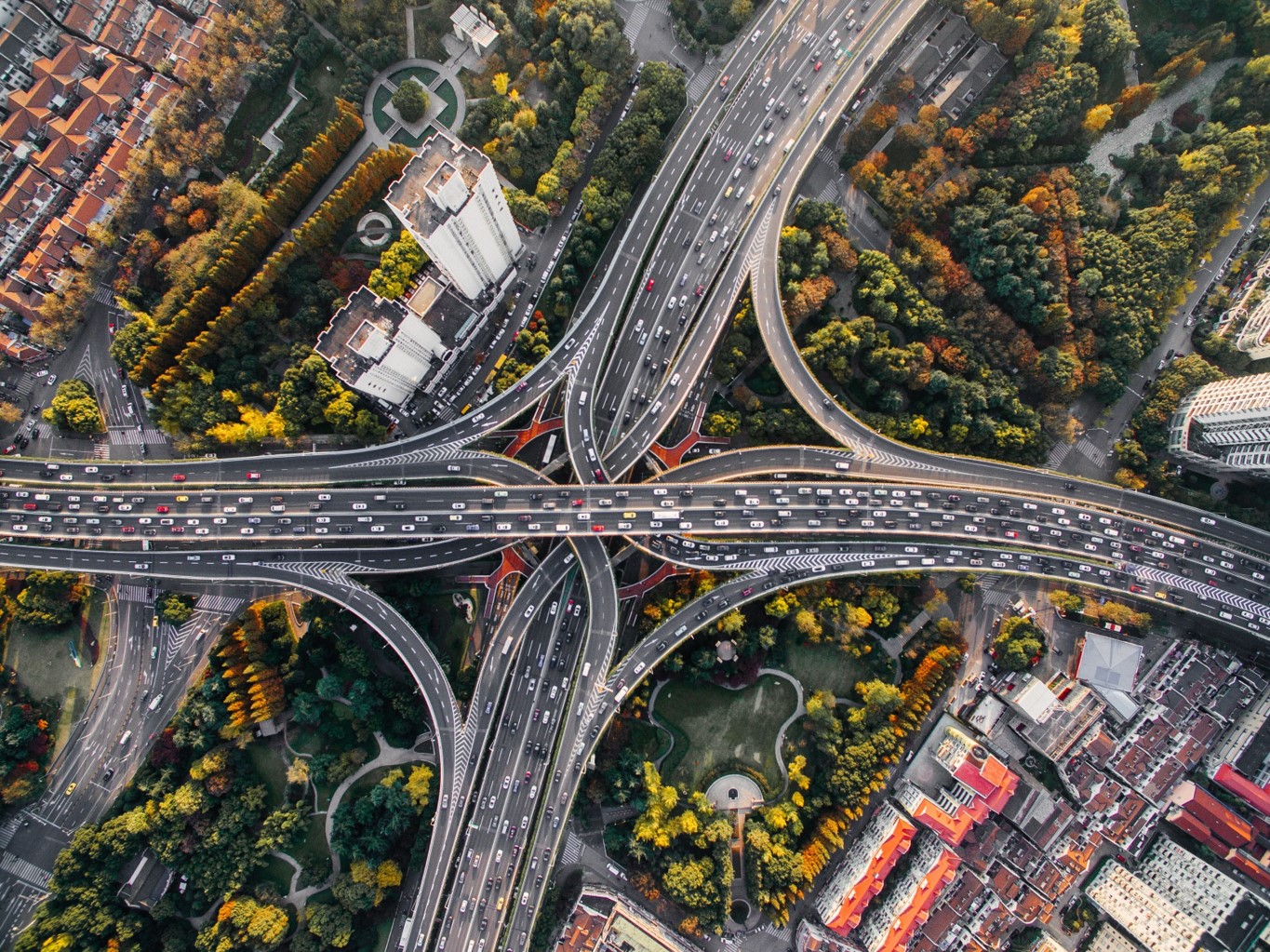 motorway junction from above