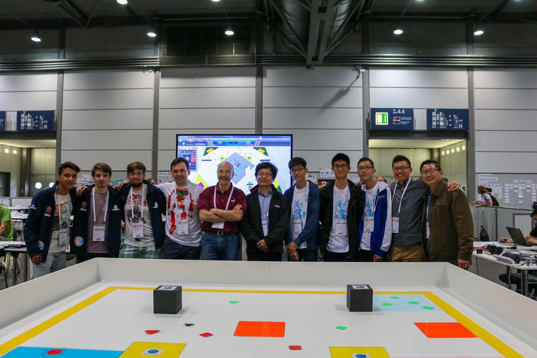 RoboCup team in front of the rescue setup