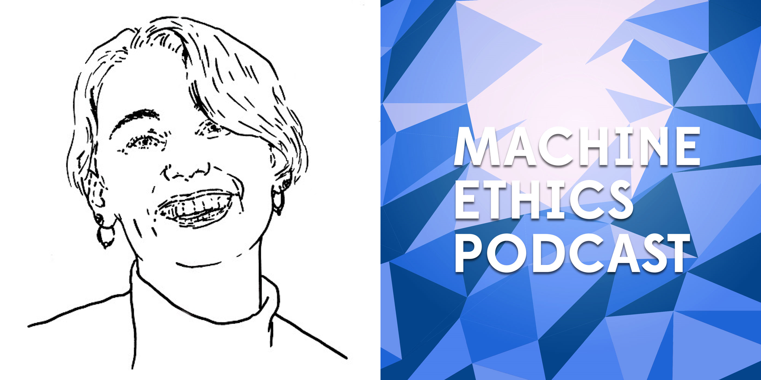 Nadia Piet portrait sketch and machine ethics podcast logo 