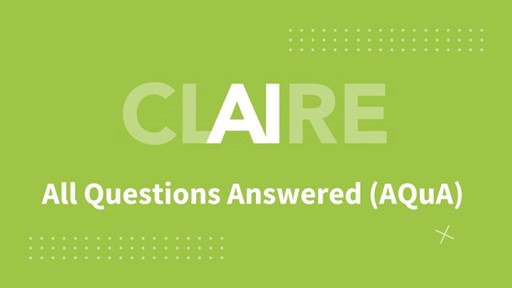 CLAIRE all questions answered - text on green background