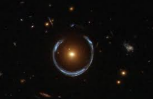 A ring galaxy - only 1 in 10,000 galaxies are ring galaxies. 